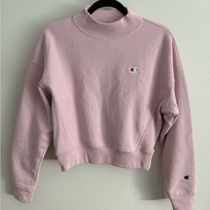 Champion Light Pink Mock Neck Sweatshirt Woman's Size Medium